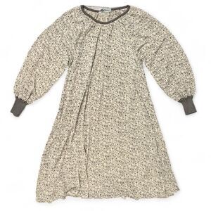 VTG Aled Couture 60s Dress Israel Designer M/L Beige Floral A-Line Sheer Boho